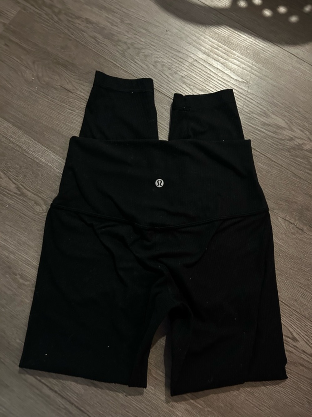 lululemon athletica Black ribbed High-Rise Leggings